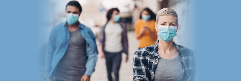 People with medical masks on